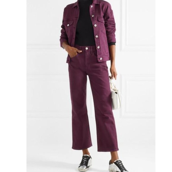 3x1 NYC Burgundy Wide Leg Jeans - Picture 5 of 5